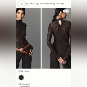 Brown Lace Longsleeve Top